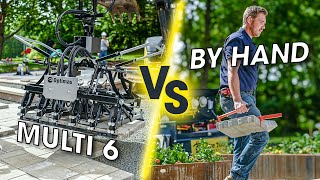 Laying Pavers: By Hand vs Mechanically (Multi 6 Paver Clamp)