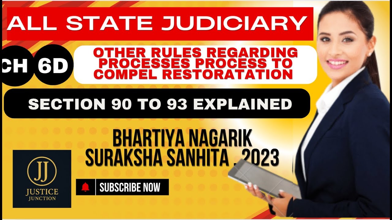ch 6 Part D Other rules regarding processes Process to Compel Restoratation Section 90,91,92,93 BNSS