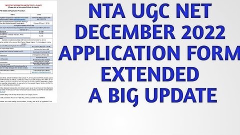UGC NET DECEMBER 2022 APPLICATION Form Date Extended// UGC NET 2023 Form fill up date extended