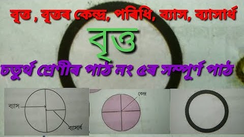 বৃত্ত। চতুৰ্থ শ্ৰেণীৰ ৫ ম পাঠৰ সম্পূৰ্ণ ক্ৰিয়া কলাপ।