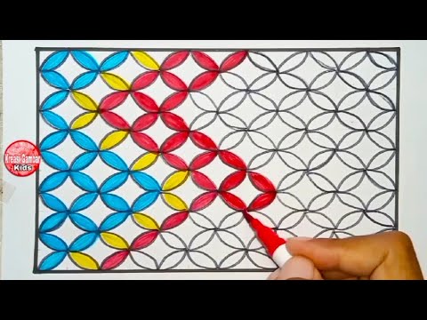 Cara Menggambar Ragam Hias Geometris Sederhana Batik Kawung Youtube