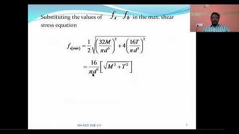 Design of a shaft based on Combined Torsion and Bending moments