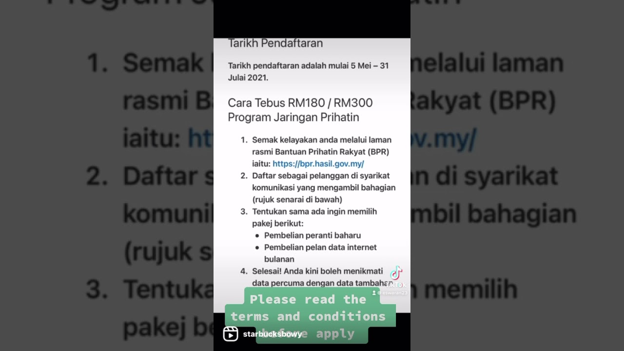 Bantuan Jaringan Prihatin 2021 Semakan Cara Daftar Tebus
