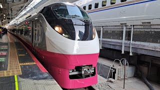【本日より赤ムコナ営業開始】E657系ｶﾂK12編成（フレッシュひたち色リバイバル塗装・赤色※・連結器カバー無し）が特急ときわ62号品川行きとして東京駅を発車するシーン(62M) 2023.2.12