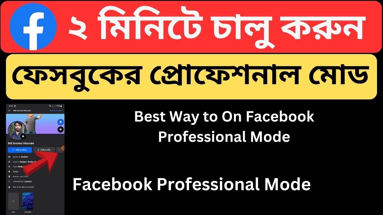 How to Turn🔥 on Facebook Professional Mode Bangla Tutorial 2024 ...