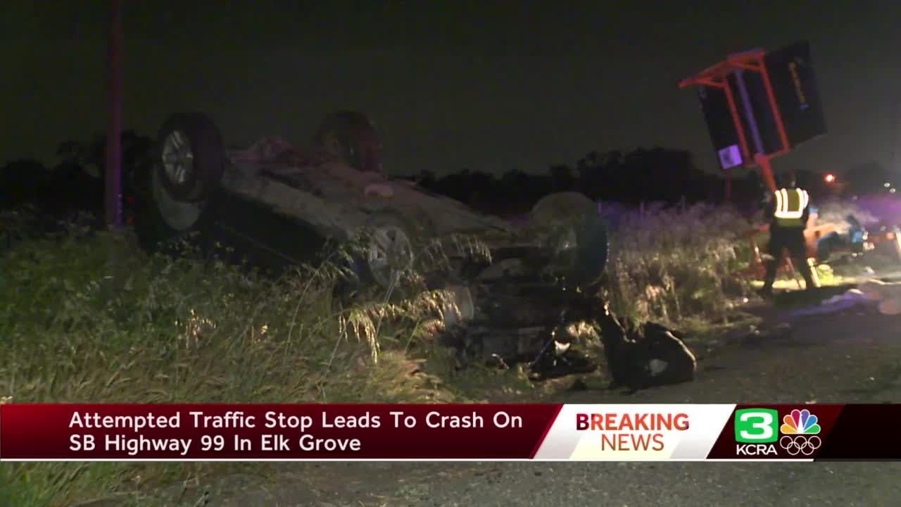 Attempted traffic stop leads to crash on Highway 99 in Elk Grove