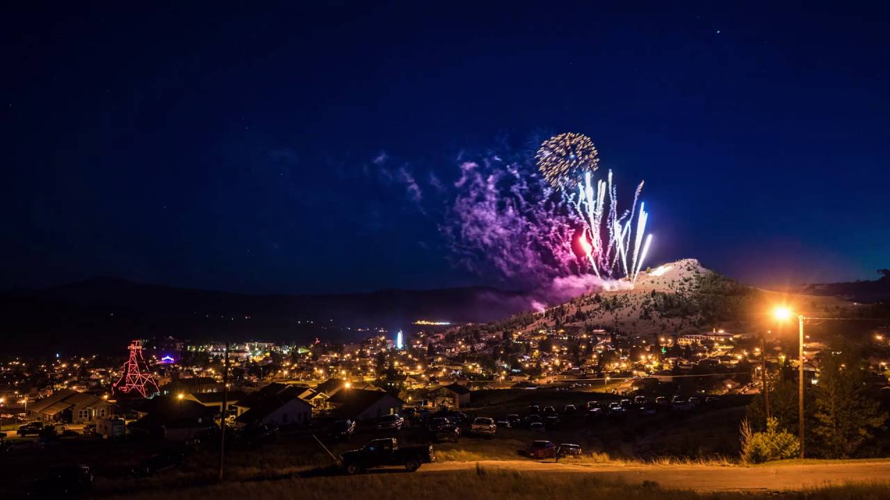 firework show 2016 butte montana time lapse youtube montana fire works