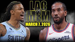 Los Angeles Clippers Vs Memphis Grizzlies Full Game Highlights March 7, 2026 Nba Season