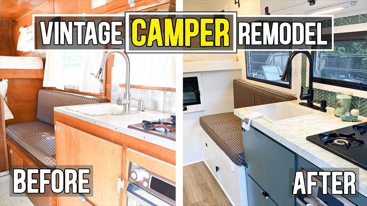 BEFORE & AFTER TOUR!!! VINTAGE TRUCK BED CAMPER REMODEL YouTube
