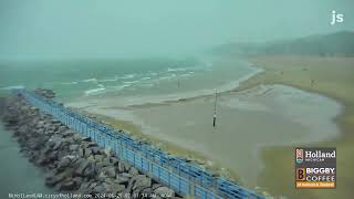 Waves created a tsunami like effect on Lake Michigan near Holland, Michigan