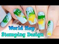 World Map Stamping Design/ Дизайн ногтей с картой мира