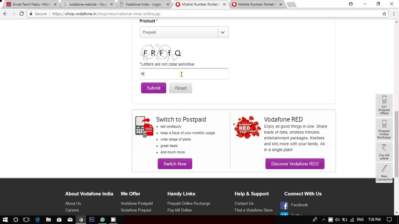 How to switch from Aircel sim to Vodafone without a Port Number?