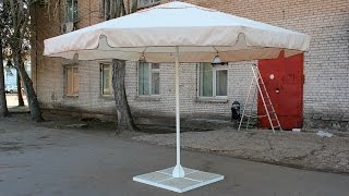 Установка круглого зонта диаметром 4 м.