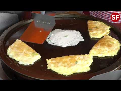 古早味粉漿蛋餅—台灣街頭小吃 Handmade Pancake Omelet-Taiwanese Street Food