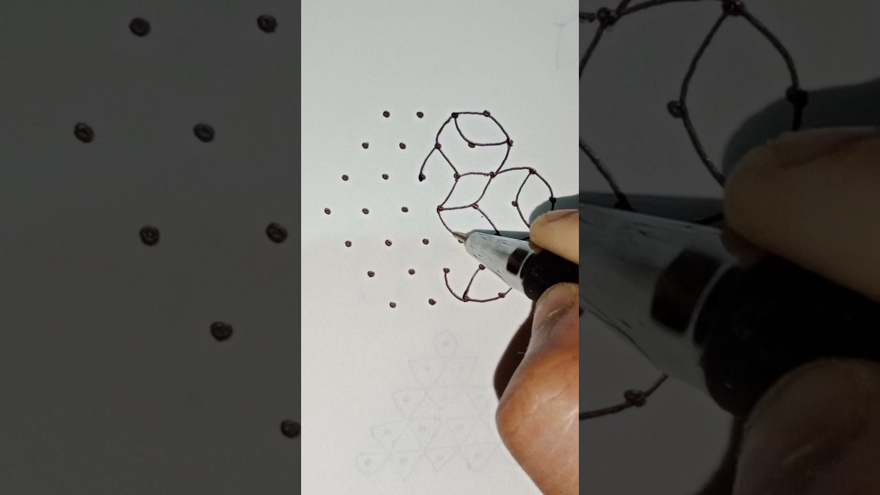 7*4dots rangoli|easy rangoli|