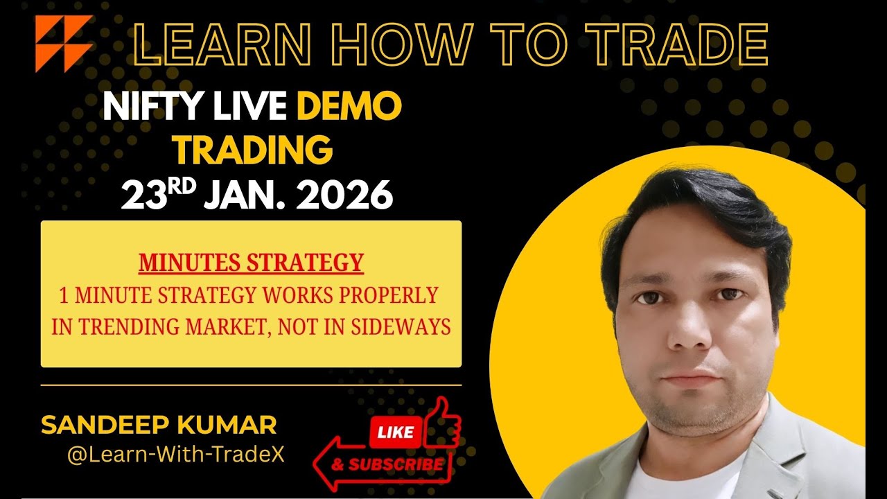 1 Minute Strategy Not Works Properly In Sideways Market | 23rd Jan 2026 | Nifty Trading | 