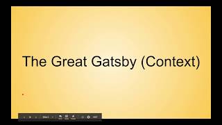 The Great Gatsby Revision: General Context