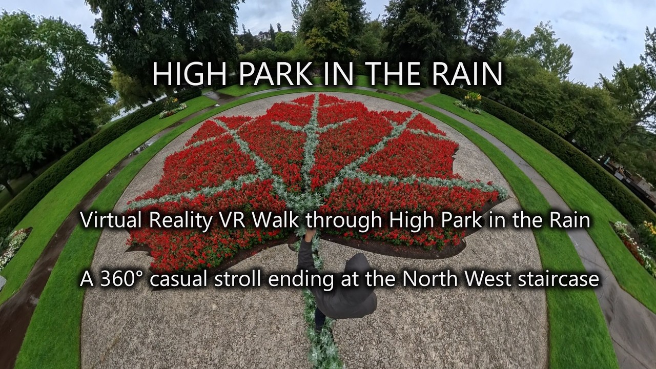 360° Walk in the Rain at High Park Toronto | VR