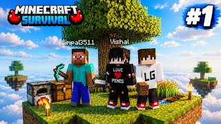 Minecraft Skyblock Survival With Friends 😱 First Day OP Start! #1