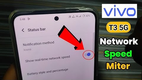 Show real-time network speed Miter Vivo T3 5G Phone | How To Enable Internet Speed Meter In Vivo T3
