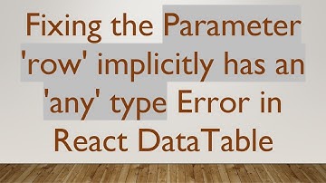 Fixing the Parameter 