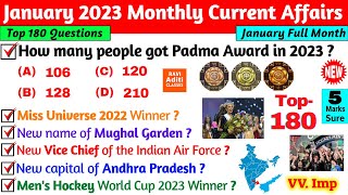 January 2023 Monthly Current affairs in English | Current Affairs 2023 Full Month Most imp Questions