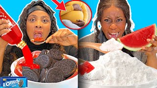 WEIRD PREGNANCY Food Combination *CORNSTARCH & WATERMELON* Eating Funky & Gross DIY Foods Candy*