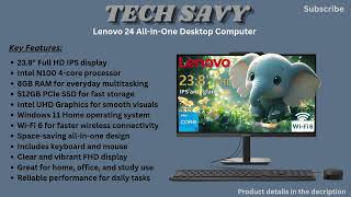 Lenovo 24 All-in-One Desktop Review –Intel N100 FHD IPS PC with 8GB RAM, 512GB SSD &amp; Windows 11 Home