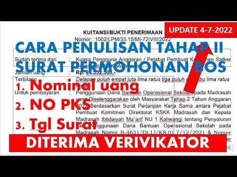 SURAT PERMOHONAN BOS TAHAP 2 2022