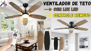 Ventilador de teto com luz e controle remoto moderno silencioso e potente. Instalação PASSO A PASSO 