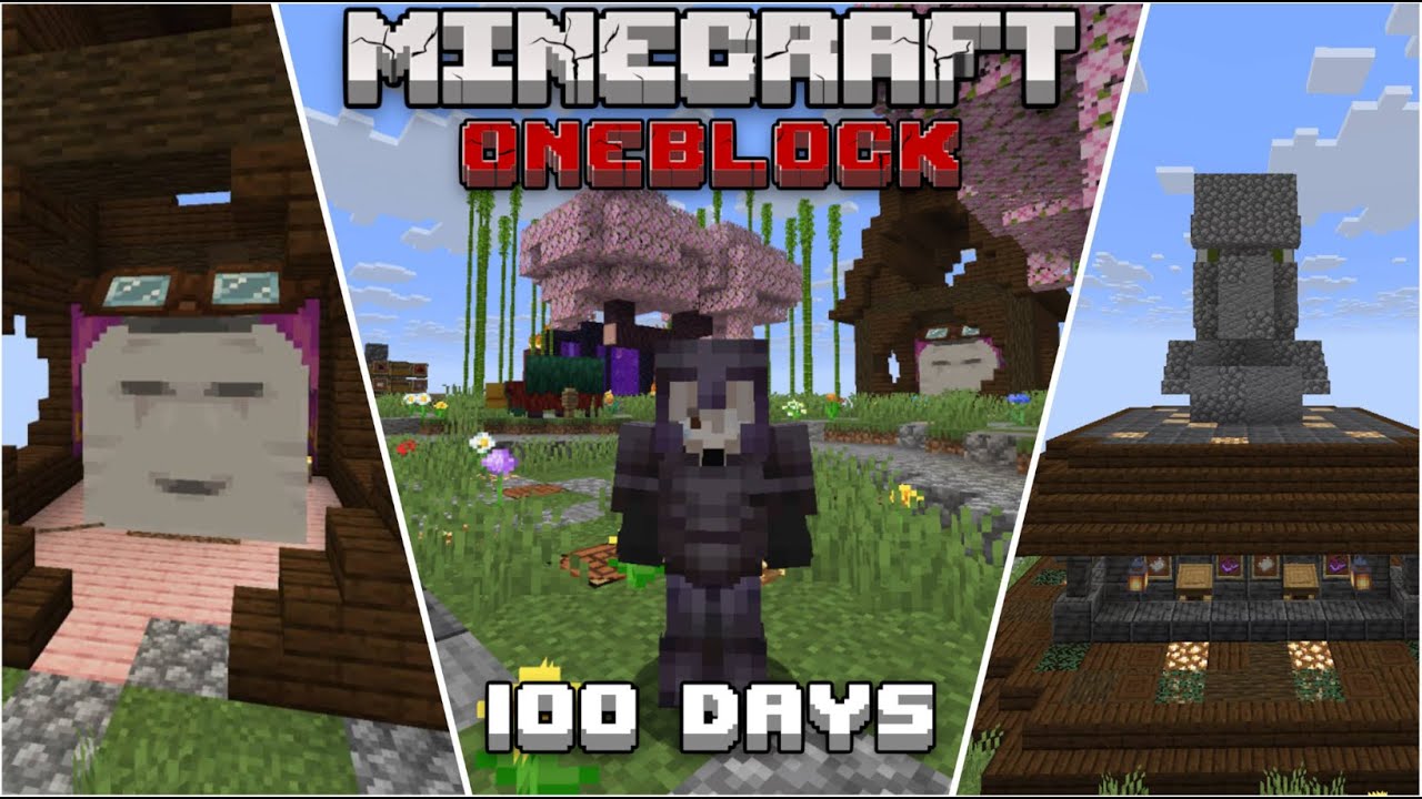 100 ДНІВ ВИЖИВАННЯ НА ОДНОМУ БЛОЦІ в МАЙНКРАФТІ 💖 | One Block Survival ...