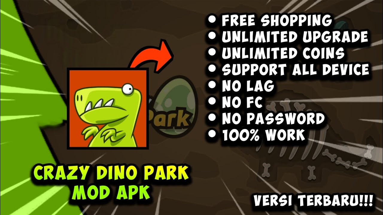 CRAZY DINO PARK MOD APK [ NO PW ] VERSI