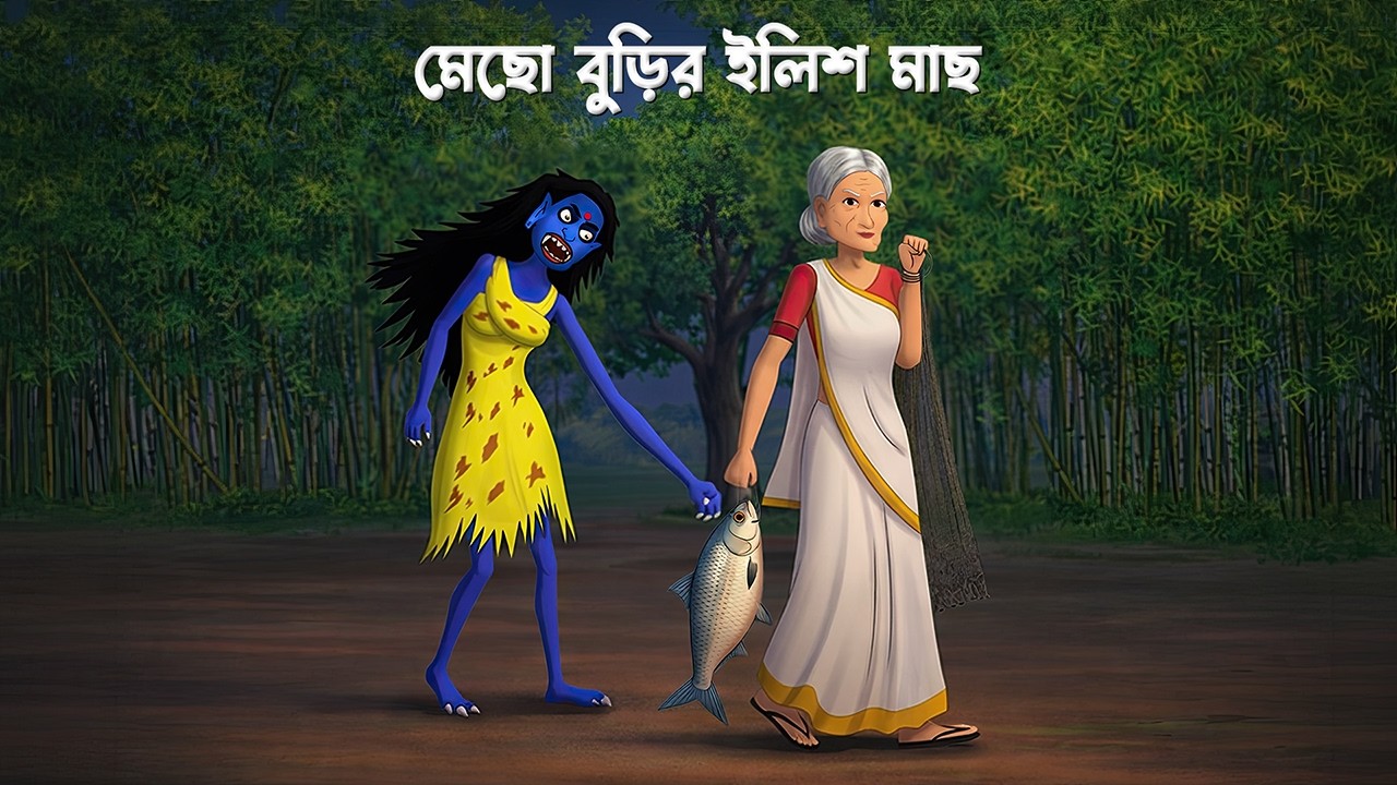 মেছো বুড়ির ইলিশ মাছ | Shakchunni Golpo | Bengali Village Ghost Story | Story Bird Cartoon