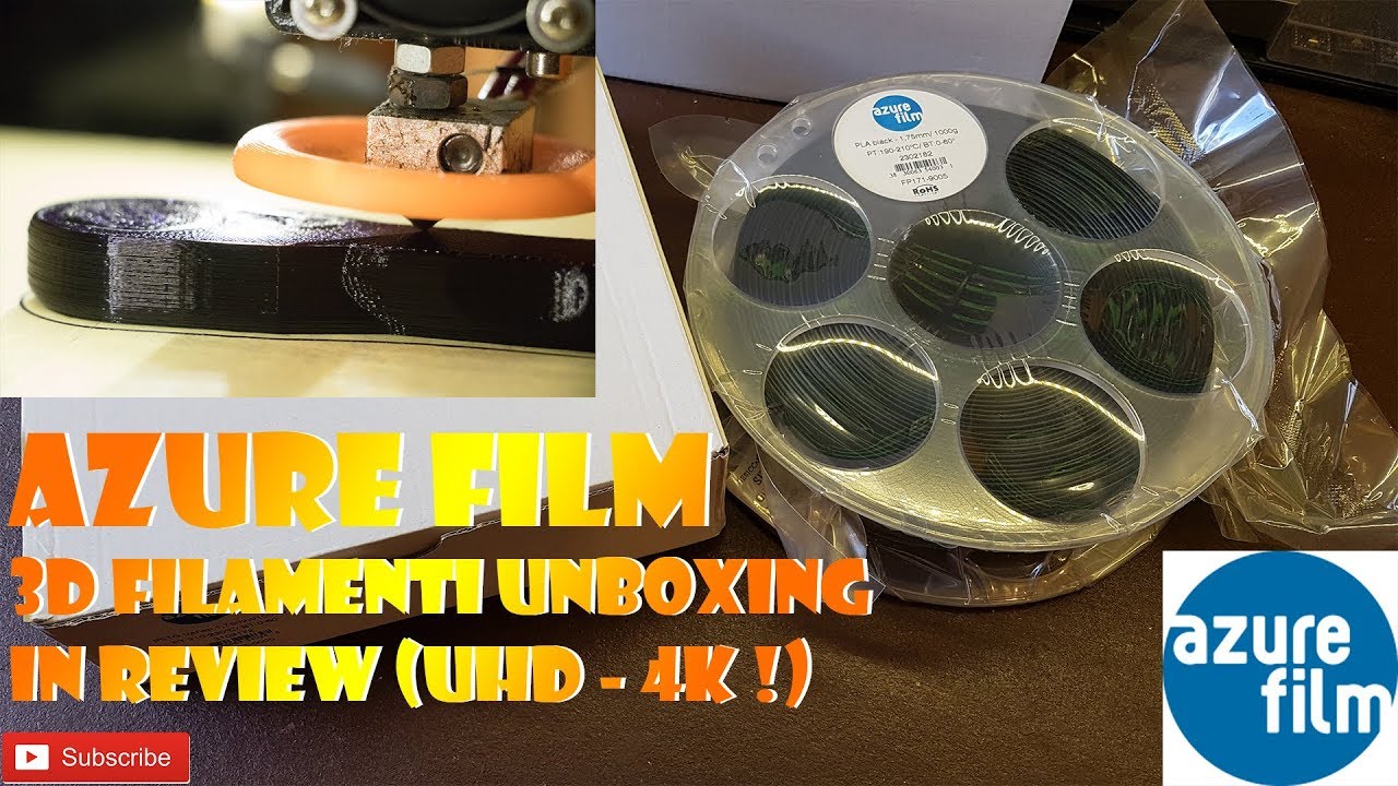 Azure Film 3D filamenti UNBOXING in REVIEW (UHD - 4K !) - YouTube
