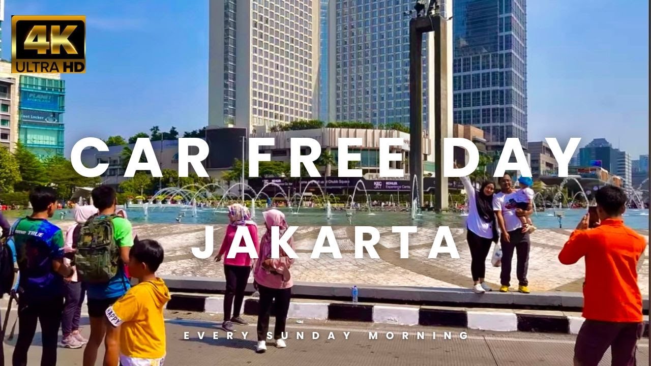 European Mobility 🇲🇨 Jakarta Car Free Day Every Sunday Blocking The Streets 4K60FP Indonesia