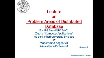 Problem Areas of Distributed Database(Session-2)