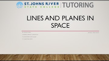 Lines and Planes in Space