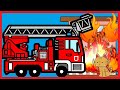 【消防車 踏切 アニメ 】★火事だ!! 消防車出動 働く車★ Fire engine / Railroad Crossing Anime for Kids
