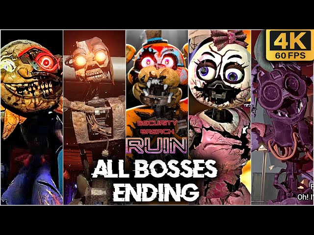 FNAF 9 Security Breach ALL JUMPSCARES, ALL ENDINGS & ALL BOSSES (Five  Nights at Freddy's) 