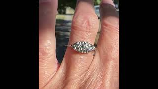 Art Deco Style 10K White Gold Diamond Star Ring