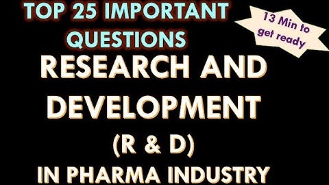 Research and development in pharmaceutical industry I R and D department Interview questions answers