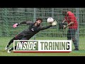 Inside training brilliant goalkeepers session and fastpaced finishing