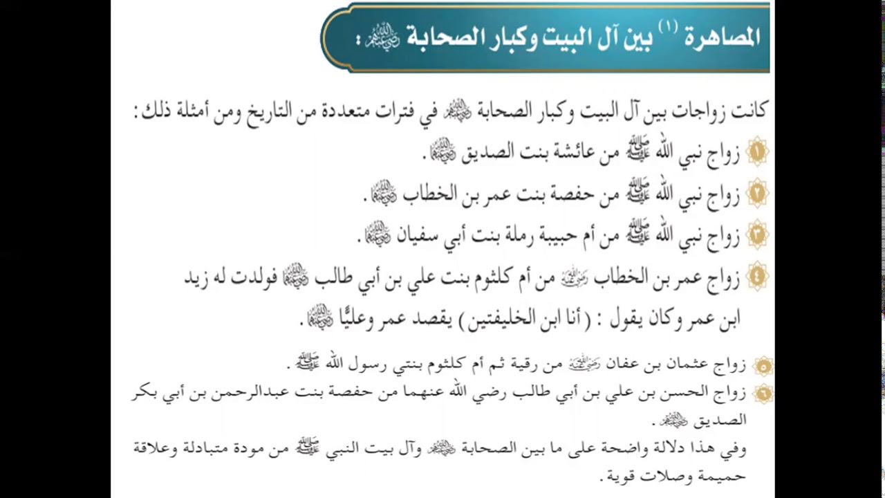 حديث صف سادس تسمية أهل بيت النبي اولادهم باسماء الصحابة محمد جهاد Youtube