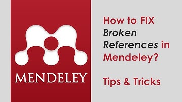 How to FIX BROKEN References in Mendeley for Manuscripts