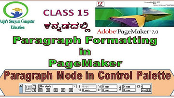 15. Paragraph mode of Control Palette in Pagemaker