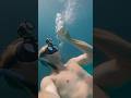 Diver fills air bottle at the bottom of the ocean #shorts
