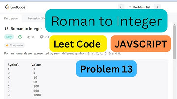 Roman to Integer - Leetcode 13 - JavaScript in HINDI.