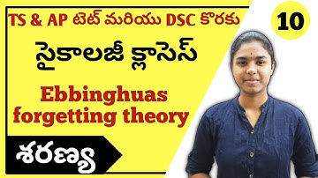 Ebbinghuas Forgetting Theory in Telugu | Pdychology classes | TS,AP TET & DSC
