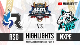 NXPE Evos vs RSG Slate PH Full Game Highlights MPL PH S11 | NXPE vs RSG | Week 8 Day 2 | English