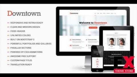 Preview Downtown - WordPress Multi-Purpose Bootstrap Theme T